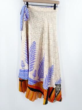 ZURY Wrap Skirt Free Size Boho Festival Hippie Bohemian Rave Made in India Rayon